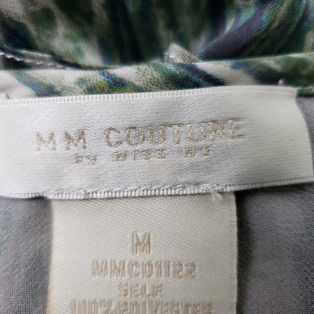 MM COUTURE Med MISS ME Green Ruffled V-Neck Dress - Picture 6 of 8